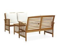 AX Tavolo Panchine Panca 8 Cuscini Crema Legno Cuscino Retrò Giardino + 3057976