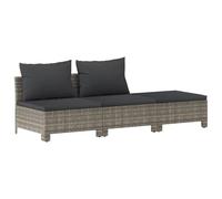 vidaXL Set Divani da Giardino 3 pz con Cuscini in Polyrattan Grigio