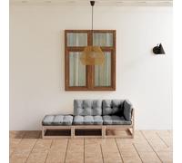 vidaXL Set Divani da Giardino 3 pz con Cuscini Legno Massello di Pino