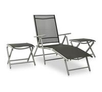 VIDAXL - Set Divani da Giardino 3 pz in Textilene e Alluminio Argento
