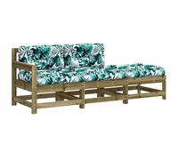 vidaXL Set Divani da Giardino 3pz con Cuscini Legno Impregnato di Pino