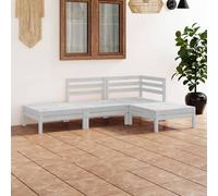 vidaXL Set Divani da Giardino 4 pz Bianco in Legno Massello di Pino
