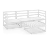 VIDAXL - Set Divani da Giardino 4 pz Bianco in Legno Massello di Pino
