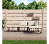 vidaXL Set Divani da Giardino 4 pz con Cuscini Antracite in Polyrattan
