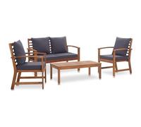 VIDAXL - Set Divani Da Giardino 4 Pz Con Cuscini In Massello Di Acacia