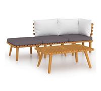 vidaXL Set Divani da Giardino 4 pz con Cuscini in Massello di Acacia