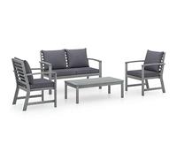 vidaXL Set Divani da Giardino 4 pz con Cuscini in Massello di Acacia