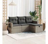 DIVANI DA GIARDINO VIDAXL 4 pz con Cuscini in Polyrattan Grigio - 3325456