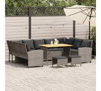 vidaXL Set Divani da Giardino 4 pz con Cuscini in Polyrattan Grigio