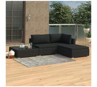VIDAXL - Set Divani da Giardino 4 pz con Cuscini in Polyrattan Nero