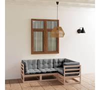 VidaXL Set Divani da Giardino 4 pz con Cuscini Legno Massello di Pino