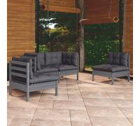 vidaXL Set Divani da Giardino 4 pz con Cuscini Legno Massello di Pino