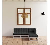 vidaXL Set Divani da Giardino 4 pz con Cuscini Legno Massello Pino