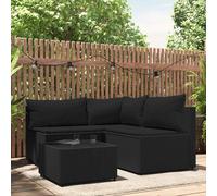 VIDAXL - Set Divani da Giardino 4 pz con Cuscini Nero in Polyrattan - SPEDIZIONE GRATUITA