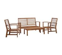 vidaXL Set Divani da Giardino 4 pz Design a Doghe Robusto Elegante Rustico Sofa Sedie Tavolino Arredi per Esterni Naturale Legno Massello di Acacia