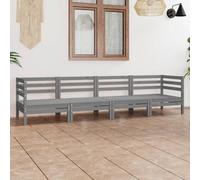 VidaXL Set Divani da Giardino 4 pz Grigio in Legno Massello di Pino