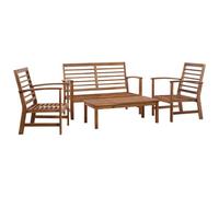 vidaXL Set Divani da Giardino 4 pz Design a Doghe Robusto Elegante Rustico Sofa Sedie Tavolino Arredi per Esterni Naturale Legno Massello di Acacia