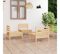 vidaXL Set Divani da Giardino 4 pz in Legno Massello di Pino
