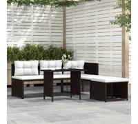 vidaXL Set Divani da Giardino 4 pz in Polyrattan Marrone