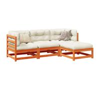 vidaXL Set Divani da Giardino 4 pz Marrone Cera Legno Massello di Pino