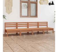 VidaXL Set Divani da Giardino 4 pz Miele in Legno Massello di Pino
