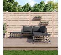 vidaXL Set Divani da Giardino 5 pz con Cuscini Antracite in Polyrattan