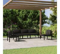 vidaXL Set Divani da Giardino 5 pz con Cuscini in Alluminio Antracite