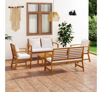 vidaXL Set Divani da Giardino 5 pz con Cuscini in Legno Acacia