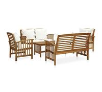 vidaXL Set Divani da Giardino 5 pz con Cuscini in Massello di Acacia