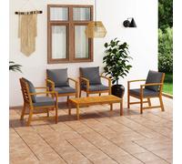 vidaXL Set Divani da Giardino 5 pz con Cuscini in Massello di Acacia