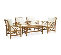 vidaXL Set Divani da Giardino 5 pz con Cuscini in Massello di Acacia