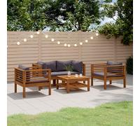 vidaXL Set Divani da Giardino 5 pz con Cuscini in Massello di Acacia