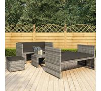 vidaXL Set Divani da Giardino 5 pz con Cuscini in Polyrattan Grigio