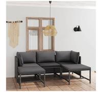 VIDAXL - Set Divani Da Giardino 5 Pz Con Cuscini In Polyrattan Grigio