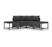 VIDAXL - Set Divani da Giardino 5 pz con Cuscini in Polyrattan Grigio