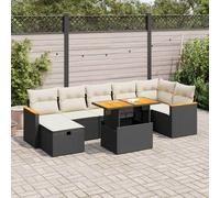 vidaXL Set Divani da Giardino 5 pz con Cuscini in Polyrattan Nero, Set di salotti da Giardino, Divano per Giardino, Set di divani ad Angolo da Esterno