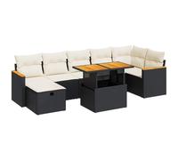 vidaXL Set Divani da Giardino 5 pz con Cuscini in Polyrattan Nero, Set di salotti da Giardino, Divano per Giardino, Set di divani ad Angolo da Esterno