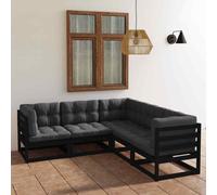vidaXL Set Divani da Giardino 5 pz con Cuscini Legno Massello di Pino