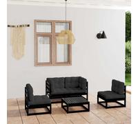 VidaXL Set Divani da Giardino 5 pz con Cuscini Legno Massello di Pino