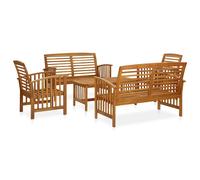 Set Divani da Giardino 5 pz in Legno Massello di Acacia