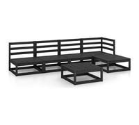 VIDAXL - Set Divani da Giardino 5 pz Nero in Legno Massello di Pino