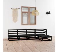 VIDAXL - Set Divani da Giardino 5 pz Nero in Legno Massello di Pino