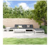 VIDAXL - Set Divani Da Giardino 5pz Con Cuscini In Legno Massello Bianco