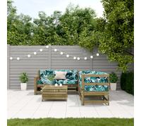 vidaXL Set Divani da Giardino 5pz con Cuscini Legno Impregnato di Pino