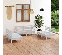 VidaXL Set Divani da Giardino 6 pz Bianco in Legno Massello di Pino