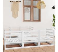 vidaXL Set Divani da Giardino 6 pz Bianco in Legno Massello di Pino