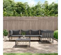 vidaXL Set Divani da Giardino 6 pz con Cuscini Antracite in Polyrattan
