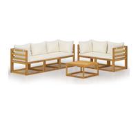 VIDAXL - Set Divani Da Giardino 6 Pz Con Cuscini Crema In Legno Acacia