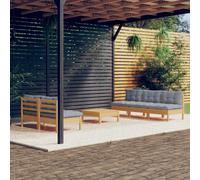 vidaXL Set Divani da Giardino 6 pz con Cuscini Grigi Massello di Pino