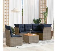 vidaXL Set Divani da Giardino 6 pz con Cuscini Grigio in Polyrattan